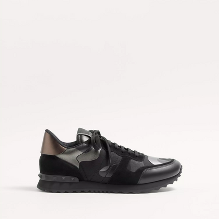 Men's Valentino Camo Rock Runners Black Sneakers