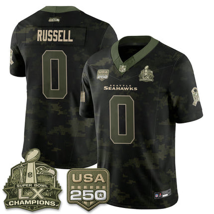 Russell Seattle Seahawks 2026 Salute to Service Edition Vapor Jersey - Camo