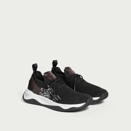 Men's Berluti Shadow Embroidered Black Sneakers