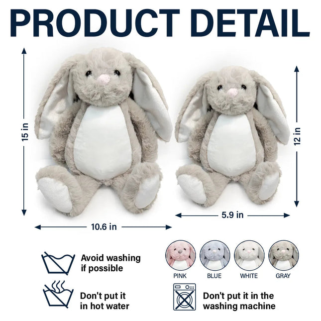 Grandmother Granddaughter I Filled It With My Wishes - Personalized Soft Toy Bunny