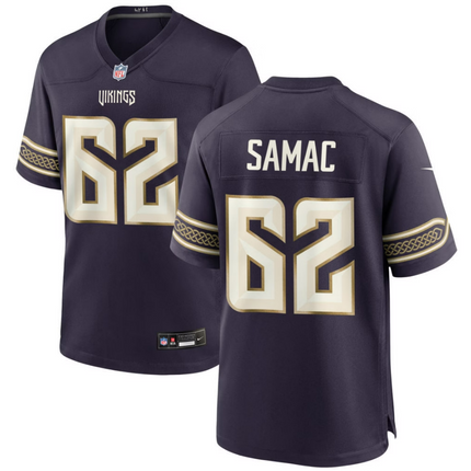Nick Samac Minnesota Vikings 2026 Rivalries Collection Game Jersey - Purple