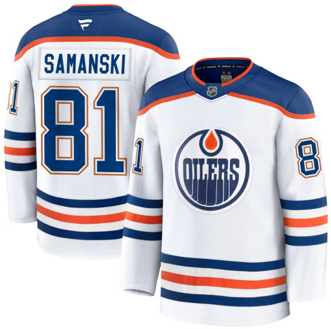 Josh Samanski Edmonton Oilers 2026 Away Premium Jersey - White