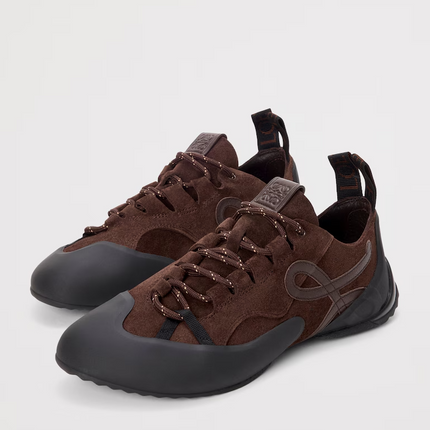Men's Grip Sneaker In Calfskin Suede Dark Brown Sneakers