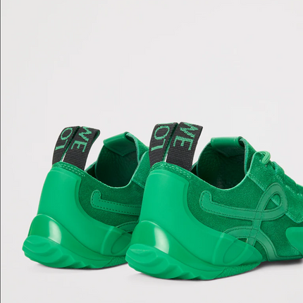 Men's Grip Sneaker In Calfskin Suede Jungle Green Sneakers