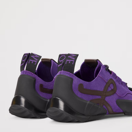 Men's Grip Sneaker In Calfskin Suede Purple Brown Sneakers
