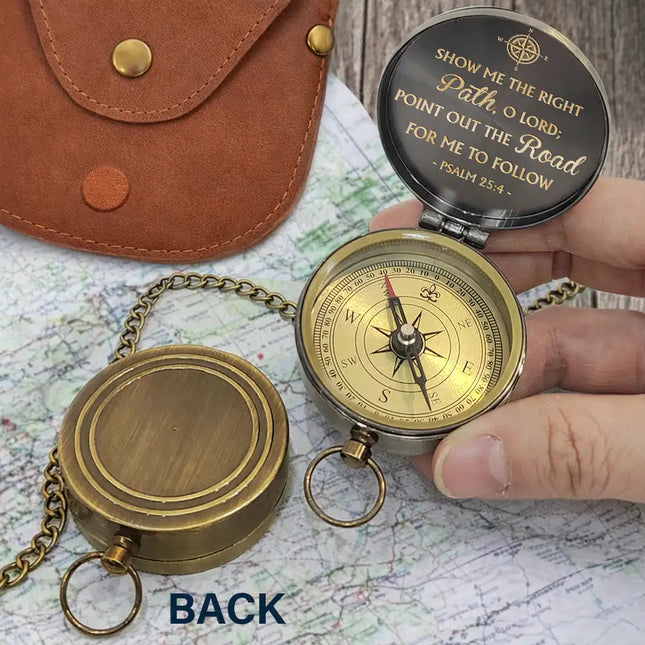 Show Me The Right Path - Personalized Engraved Brass Compass