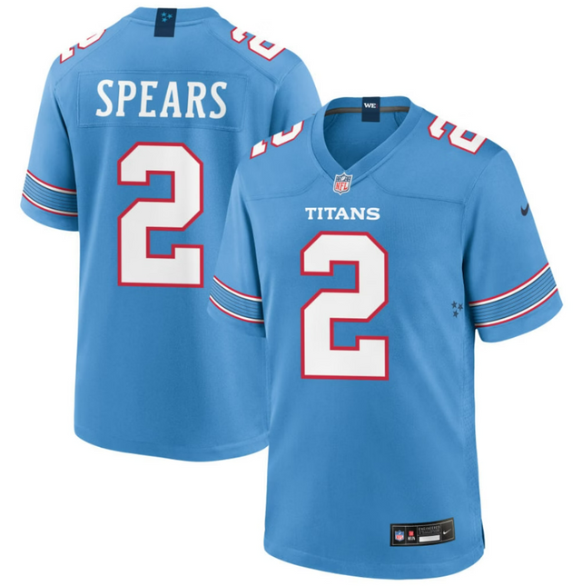 Tyjae Spears Tennessee Titans 2026 Game Jersey - Light Blue
