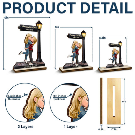 Standing Couple You And Me We Got This Under The Light - Personalized Custom Shaped Wooden Plaque