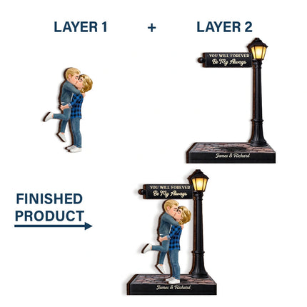 Standing Couple You And Me We Got This Under The Light - Personalized Custom Shaped Wooden Plaque