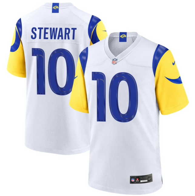 Josaiah Stewart Los Angeles Rams 2026 Game Jersey - White