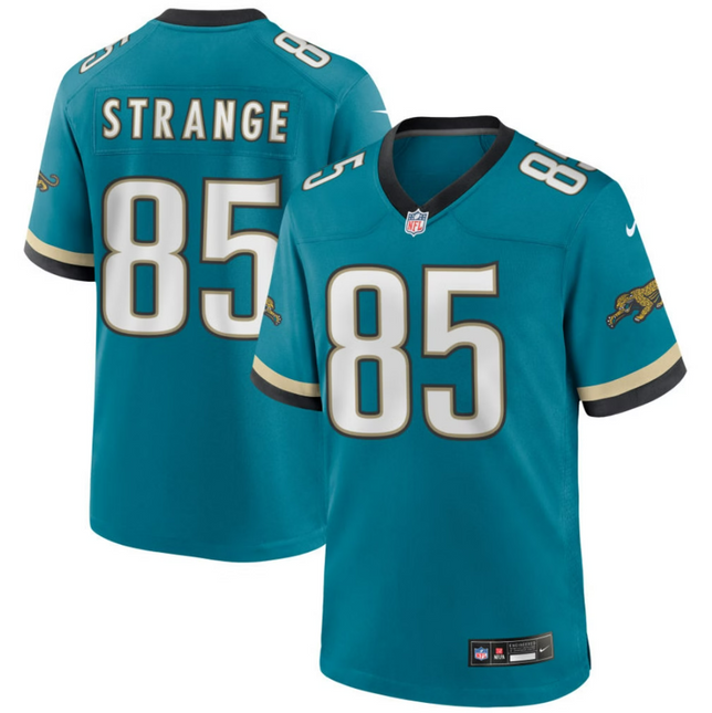 Brenton Strange Jacksonville Jaguars 2026 Throwback Game Jersey - Teal Prowler