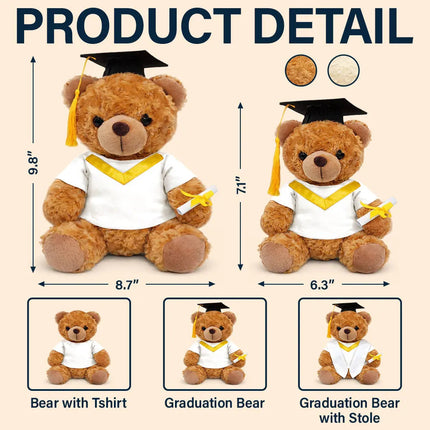 Custom Photo Congratulations Graduates - Personalized Teddy Bear