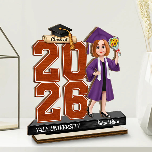 Celebrate Graduation Milestone - Personalized Custom Shaped 2-Layered Wooden Plaque