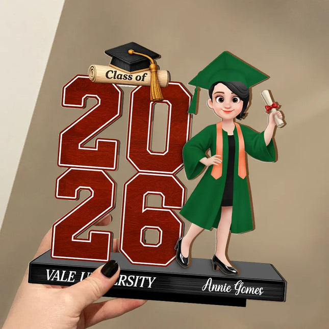 Celebrate Graduation Milestone - Personalized Custom Shaped 2-Layered Wooden Plaque