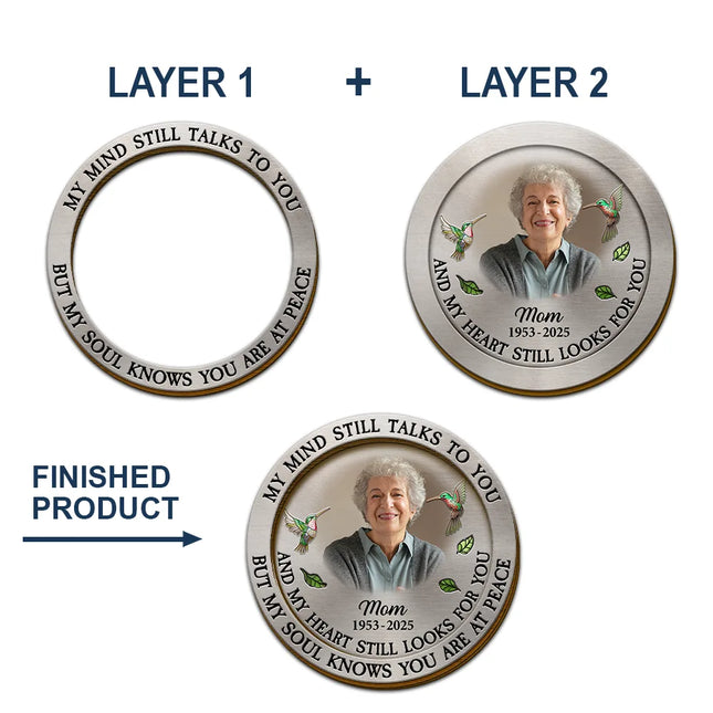 Custom Photo Memorial My Mind Still Talks To You - Personalized Custom Shaped Car Visor Clip