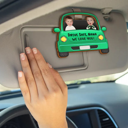Custom Photo Drive Safe Daddy Funny Kids - Personalized Custom Shaped Car Visor Clip