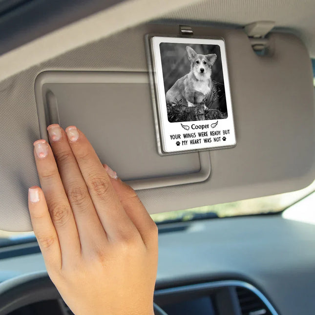 Custom Photo Memorial You Were My Hardest Goodbye - Personalized Custom Shaped Acrylic Car Visor Clip