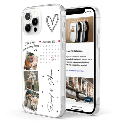 Custom Photo Calendar The Day Our Journey Began - Personalised Clear Phone Case