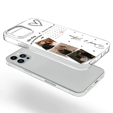 Custom Photo Calendar The Day Our Journey Began - Personalised Clear Phone Case