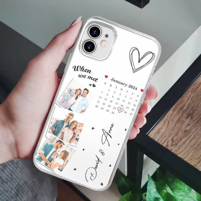 Custom Photo Calendar The Day Our Journey Began - Personalised Clear Phone Case
