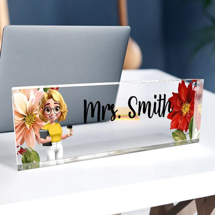 Teacher Name Plate Office Decor - Personalized Desk Name Plate