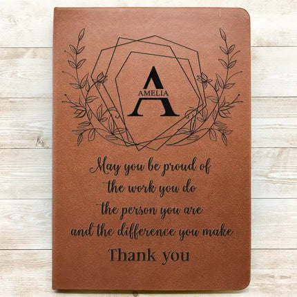 Teacher Thank You For Making A Difference - Personalized Leather Journal