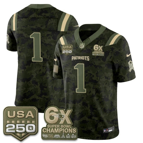 Team New England Patriots 2026 Salute to Service Edition Vapor Jersey - Camo
