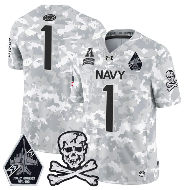 Team Navy Midshipmen 2026 Salute to Service Vapor Limited Jersey - Arctic Camo