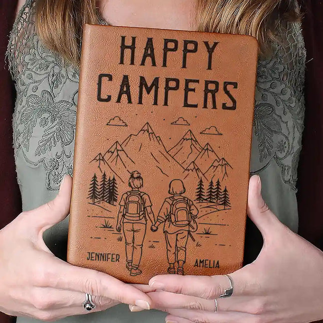 The Adventure Book Of Happy Couple - Personalized Leather Journal