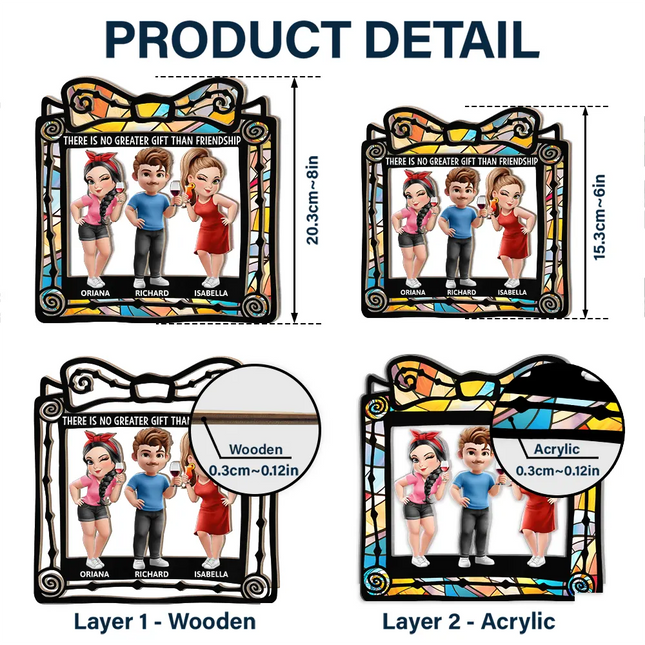 There Is No Greater Gift Than Friendship - Personalized Window Hanging Suncatcher Ornament