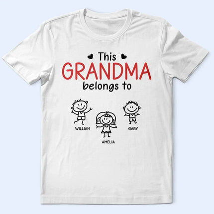 This Grandpa Belongs To Kid Stick Figures - Personalized T Shirt