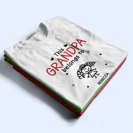 This Grandpa Belongs To Kid Stick Figures - Personalized T Shirt
