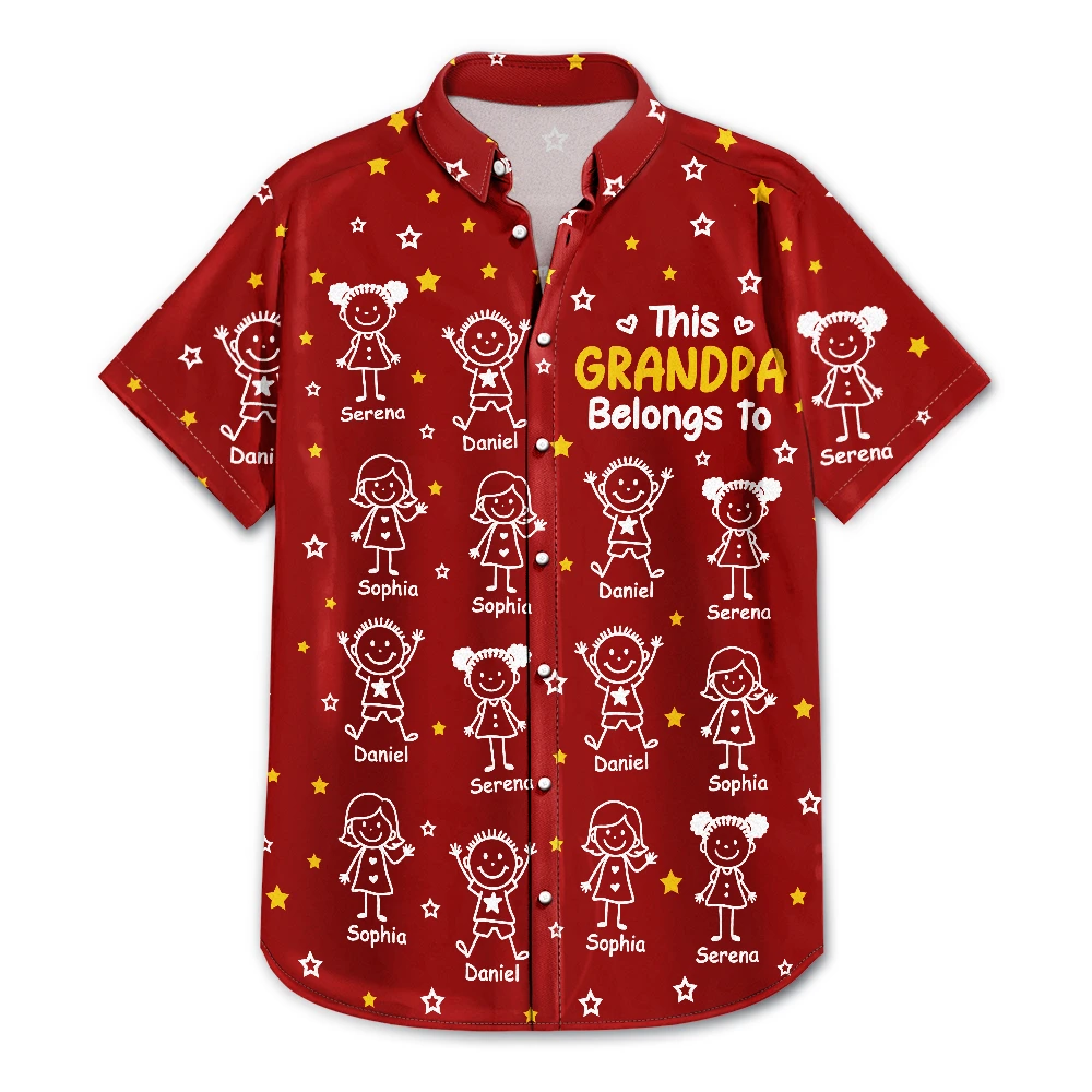 This Grandpa Grandma Belongs To Kids Pet - Personalized Hawaiian Shirt