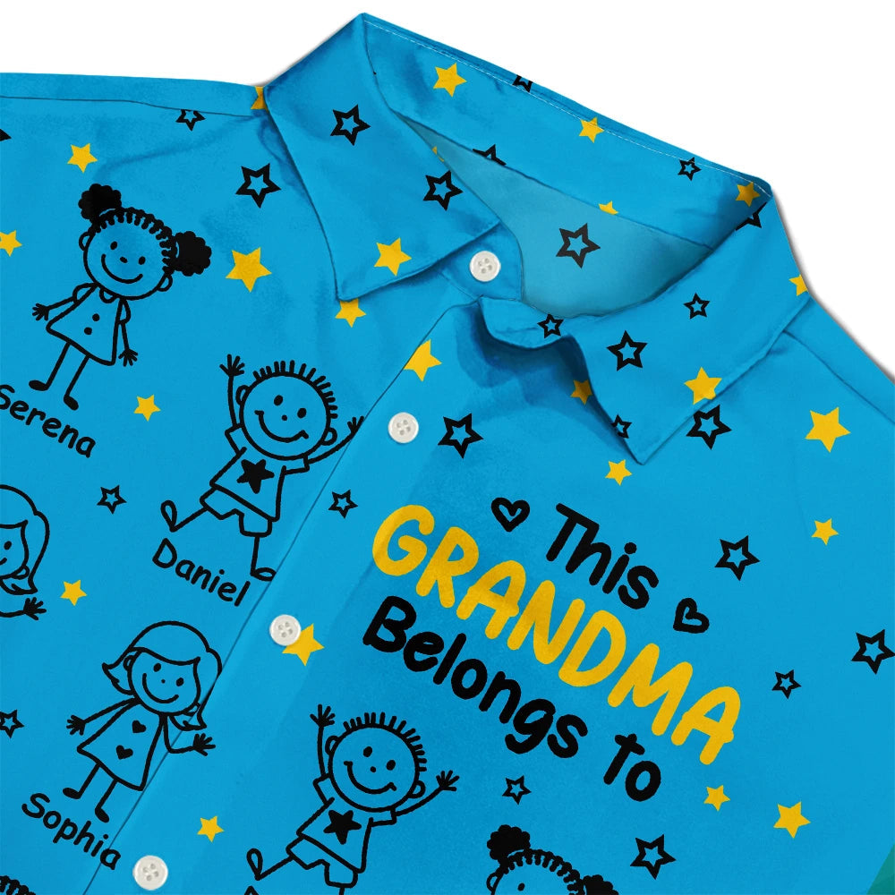 This Grandpa Grandma Belongs To Kids Pet - Personalized Hawaiian Shirt