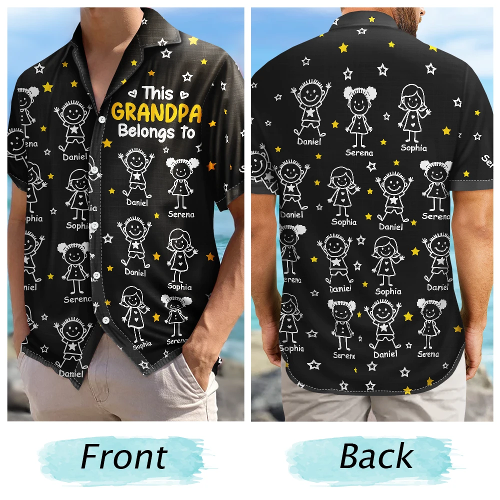 This Grandpa Grandma Belongs To Kids Pet - Personalized Hawaiian Shirt