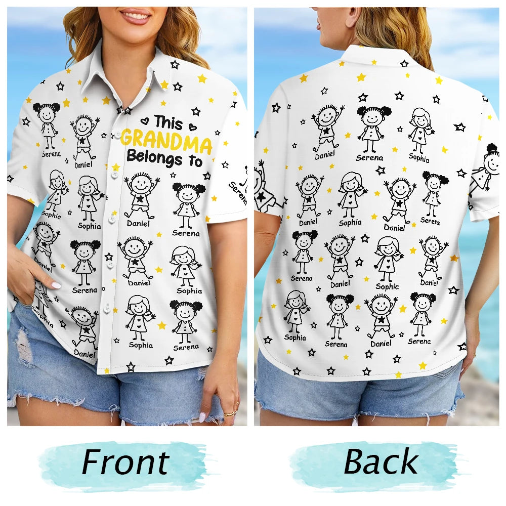 This Grandpa Grandma Belongs To Kids Pet - Personalized Hawaiian Shirt