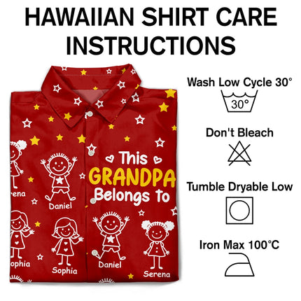 This Grandpa Grandma Belongs To Kids Pet - Personalized Hawaiian Shirt