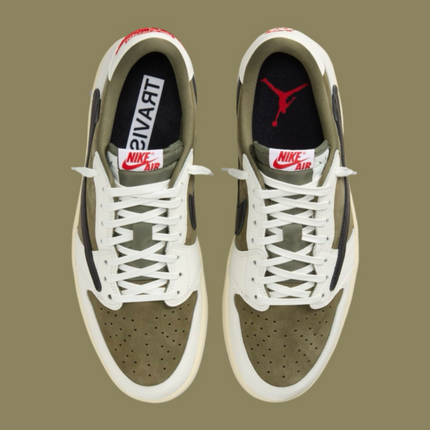 Men's Travis Scott x Air Jordan 1 Retro Low ‘ Medium Olive' Shoes