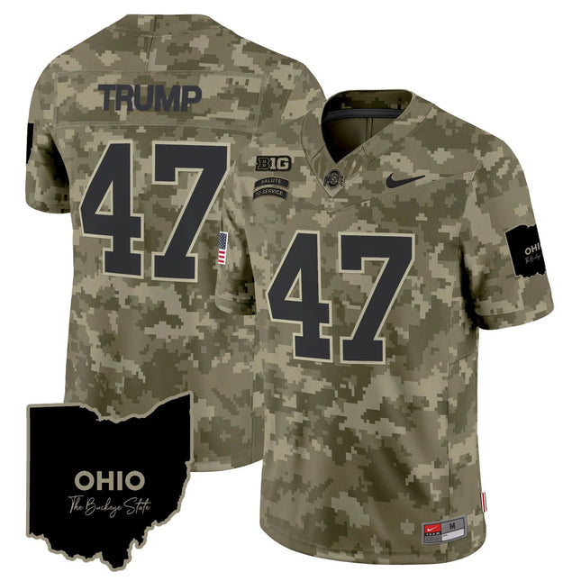 Trump Ohio State Buckeyes 2026 Salute to Service Vapor Limited Jersey – Olive Camo
