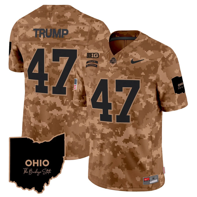 Trump Ohio State Buckeyes 2026 Salute to Service Vapor Limited Jersey – Brown Camo