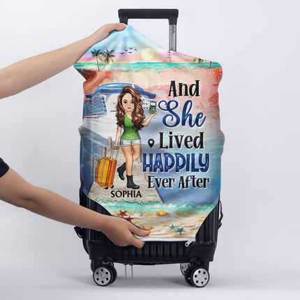 Just A Girl Boy Who Loves Cruising - Birthday Gift For Him, Her, Kid, Friends, Family, Trippin?, Vacation, Beach, Sea, Travel Lovers - Personalized Custom Luggage Cover