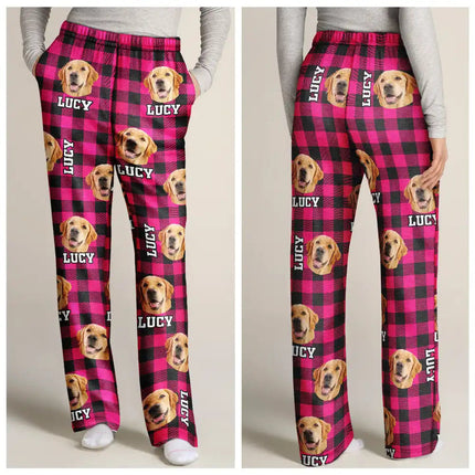 Custom Photo Family Plaid Pattern - Personalized Pajama Pants