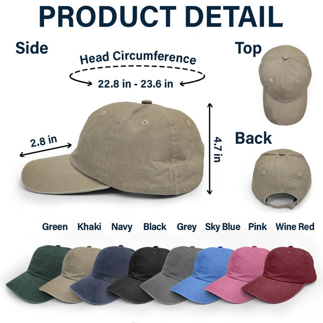 Pontoon Queen Classy Sassy - Personalized Vintage Washed Denim Cap
