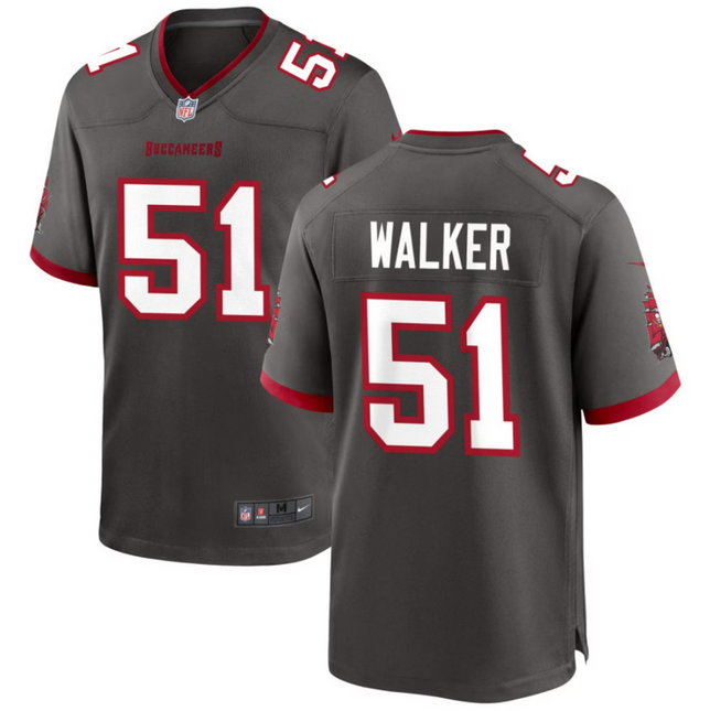 David Walker Tampa Bay Buccaneers 2026 Alternate Game Jersey - Pewter