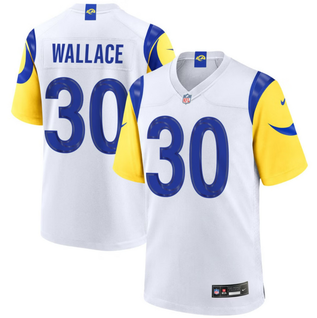 Josh Wallace Los Angeles Rams 2026 Game Jersey - White