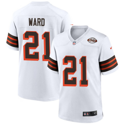 Denzel Ward Cleveland Browns 1946 Collection Alternate Jersey - White