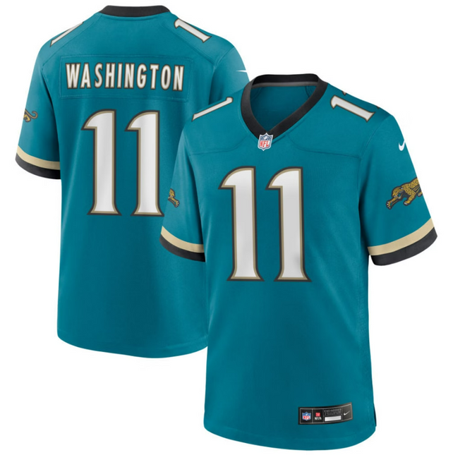 Parker Washington Jacksonville Jaguars 2026 Throwback Game Jersey - Teal Prowler