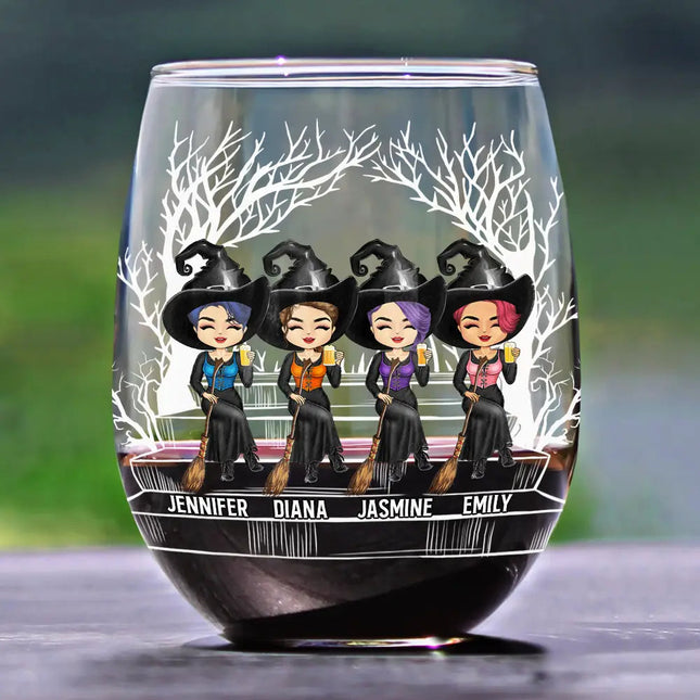 We're Not Sugar And Spice And Everything Nice Best Friends - Personalized Stemless Wine Glass