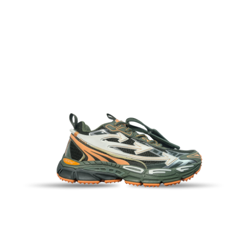 Men's Off-White Be Right Back Sneaker Met Mesh Details In Military Green Peach