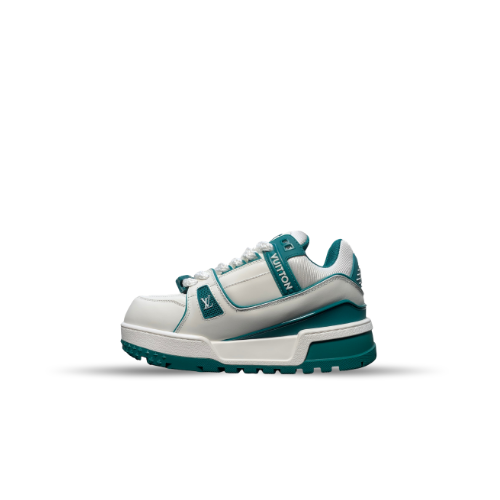 Men's Louis Vuitton LV Trainer White and Blue Sneakers